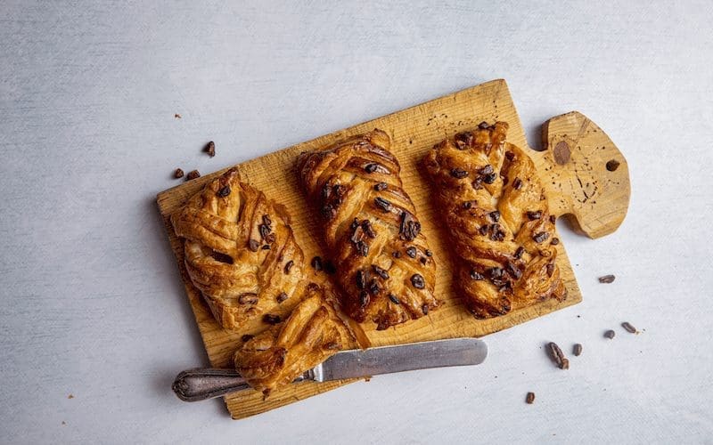 Catering av wienerbrød med nøtter og karamell